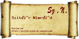 Szitár Nimród névjegykártya